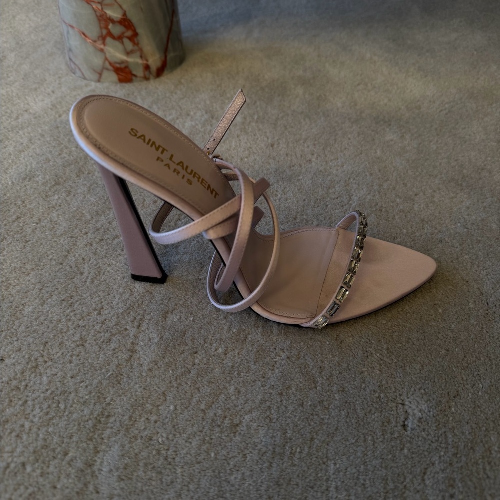 Saint Laurent Women's Lavender / Purple Crystal Strappy Heels